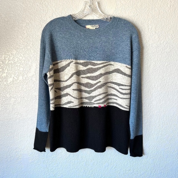 Label + Thread Luxe Anti-mix crew tiger print wool and cashmere sweater - Picture 1 of 11